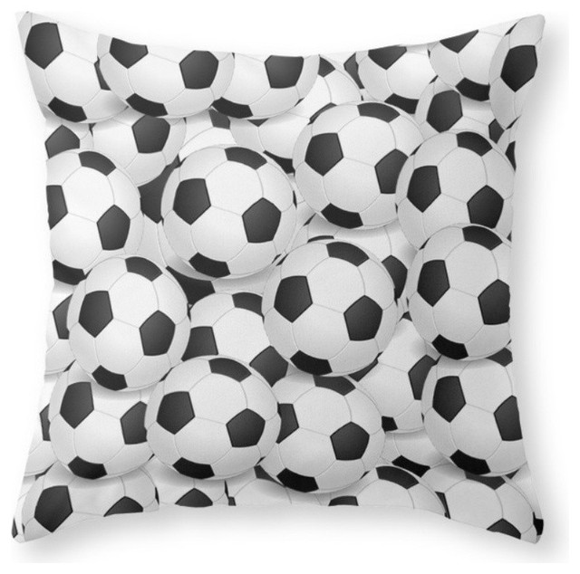 Society6 Soccer Balls Lots Throw Pillow Contemporary