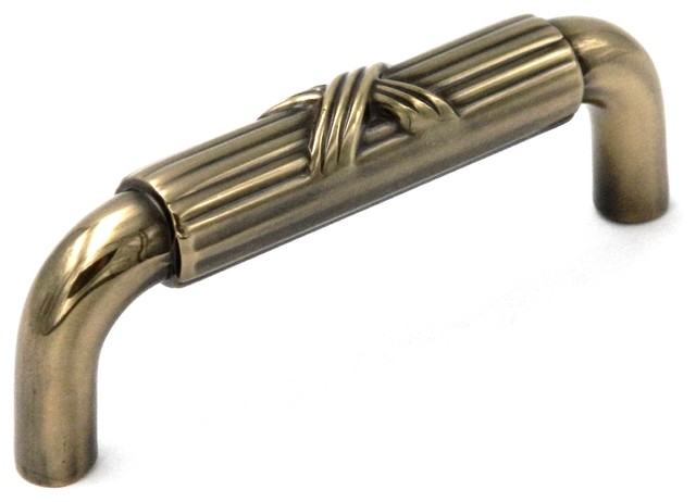 Sherwood Antique Brass Ribbon Reed 3 Inch C C Solid Brass Arch