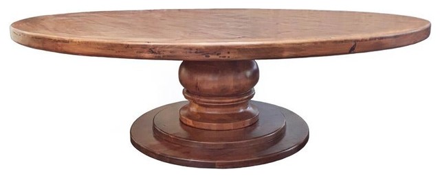 Round Pedestal Alder Rustic Dining Table Traditional Round Pedestal Alder Rustic Dining Table 54 X54 X30 5