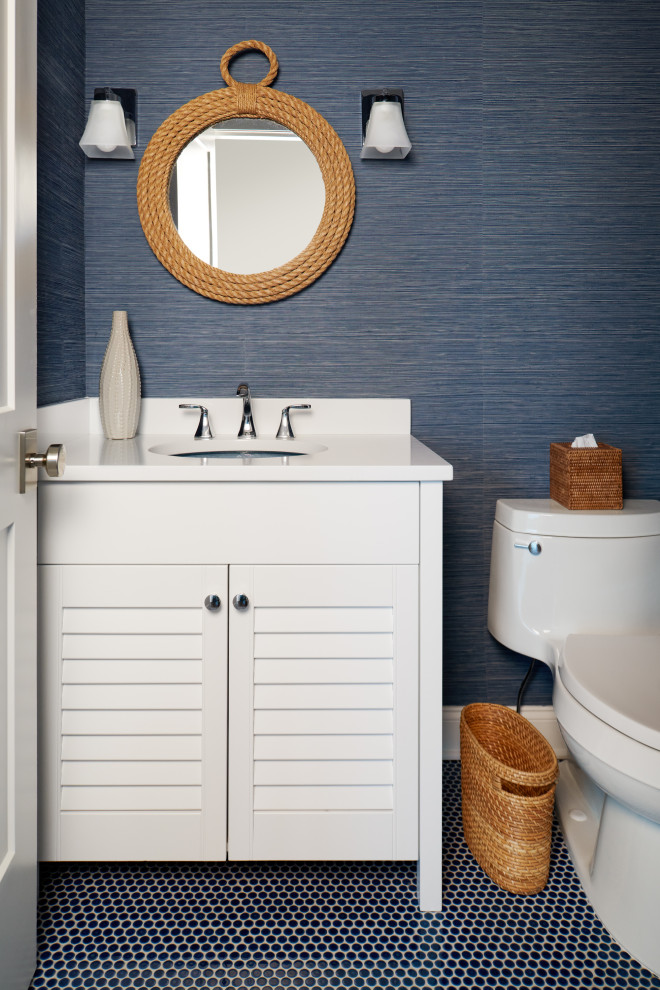 Inspiration for a nautical cloakroom in New York.