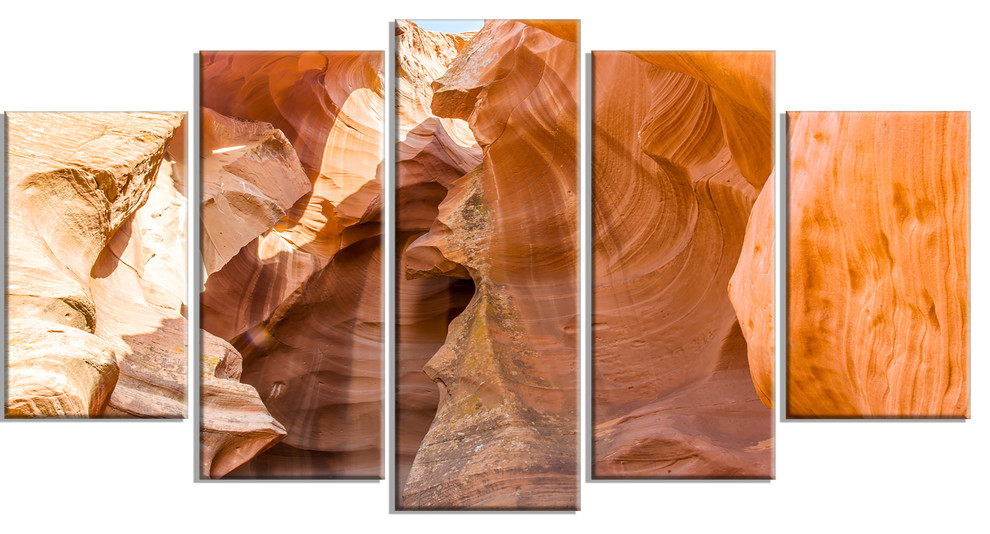 "Antelope Canyon Sandstone" Landscape Photo Metal Wall Art, 60"x32" 5