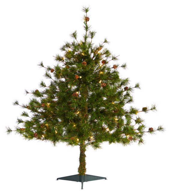 3' Colorado Mountain Pine Faux Xmas Tree W/Lights, Bendable Branches ...