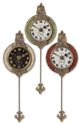 Monarch Wall Clock Set Brass by Uttermost