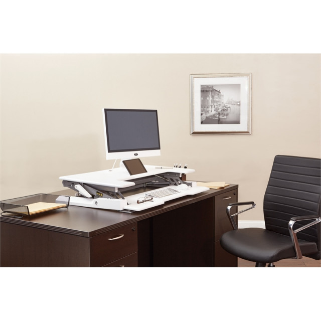 Multiposition Desk Riser in White finish with dual lift - Contemporary ...