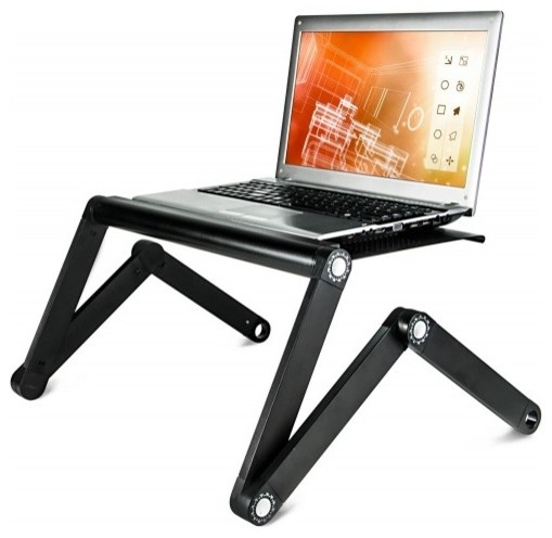 Mount-It! Laptop Stand, Adjustable Vented Laptop Table, Portable and Lightweight