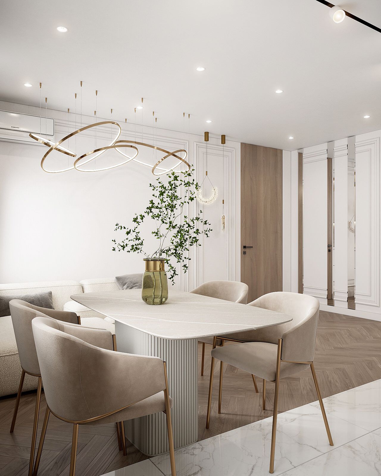 Современный светлый интерьер квартиры