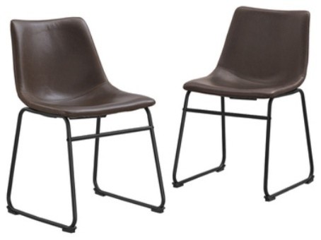 Lorenzo Dining Chairs Brown Faux, Lorenzo Black Faux Leather Chrome Dining Chairs