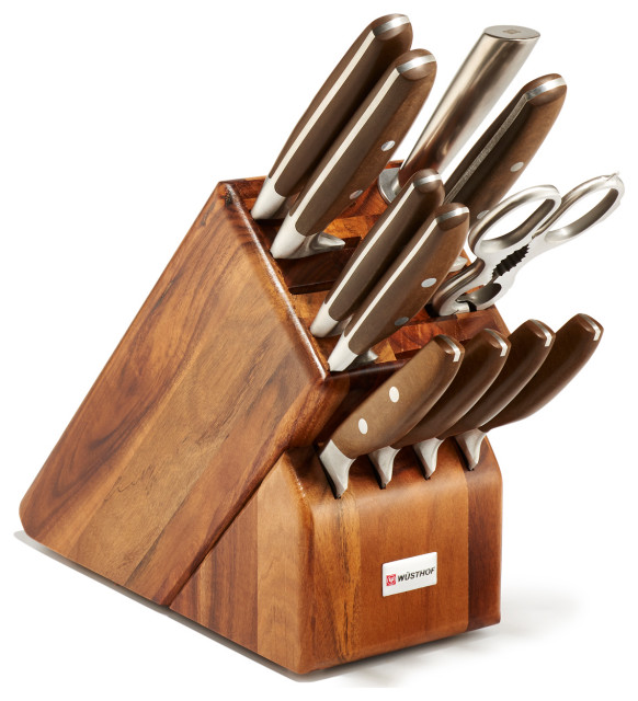 Wusthof Epicure 12 Pc. Knife Block Set Acacia Traditional Knife