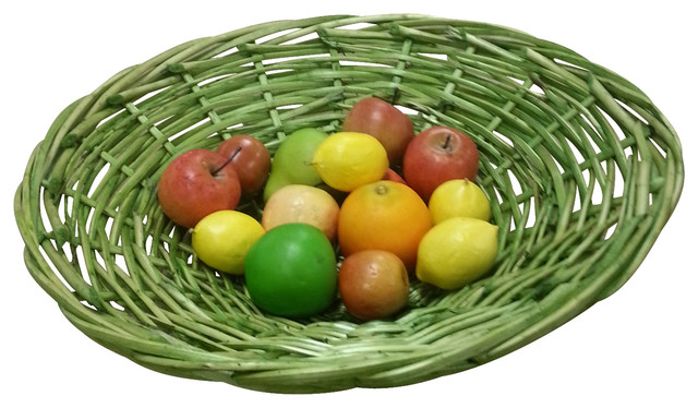 Lime Green Hand Woven Willow Branch Basket Bowl Rustic Lime Green Hand Woven Willow Branch Basket Bowl