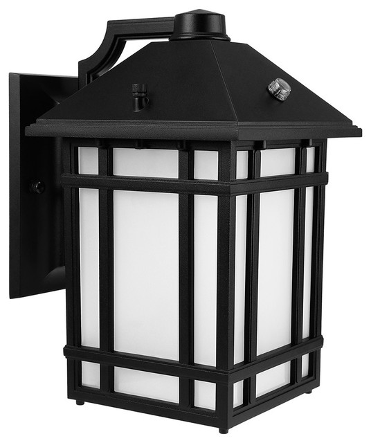 14w Led Outdoor Wall Mount Lantern Fixture With Dusk To Dawn Photocell