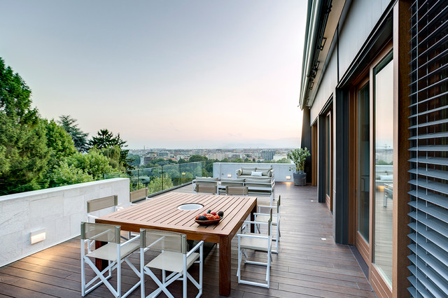 Interior with terrace contemporary-balkong