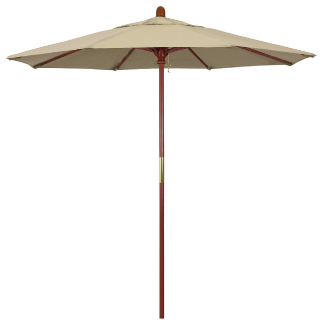 7.5' Wood Umbrella, Antique Beige