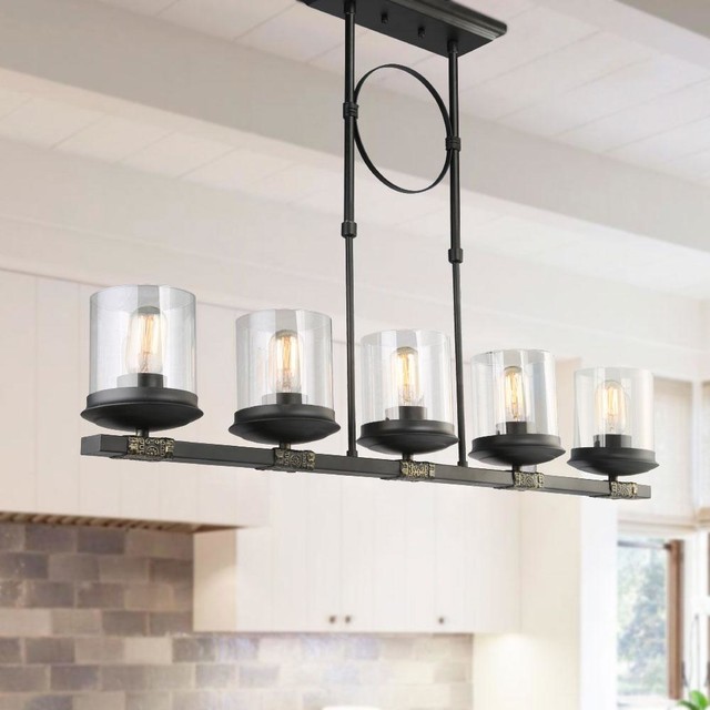 Transitional Kitchen Linear Island Lighting Pendant