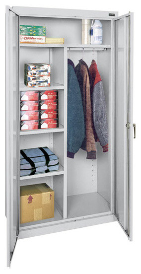 Combination Wardrobe and Storage Cabinet, Black, 18x36
