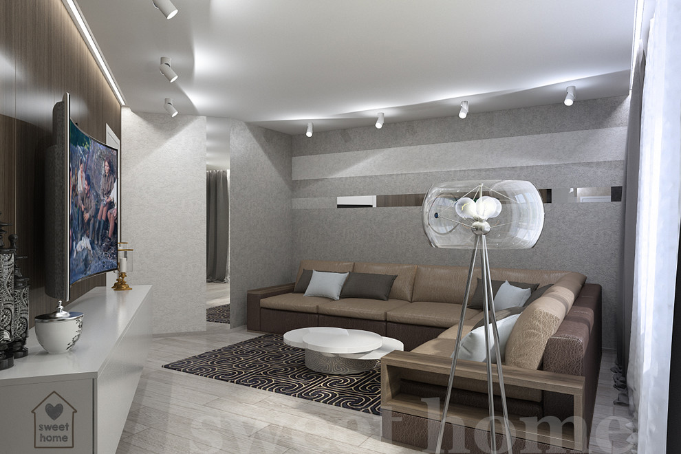 минимализм, две совмещенные квартиры