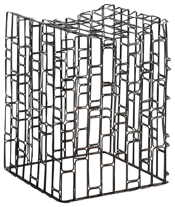 Scagni Bathroom Stool, Burnished Metal Contemporary Shower Benches