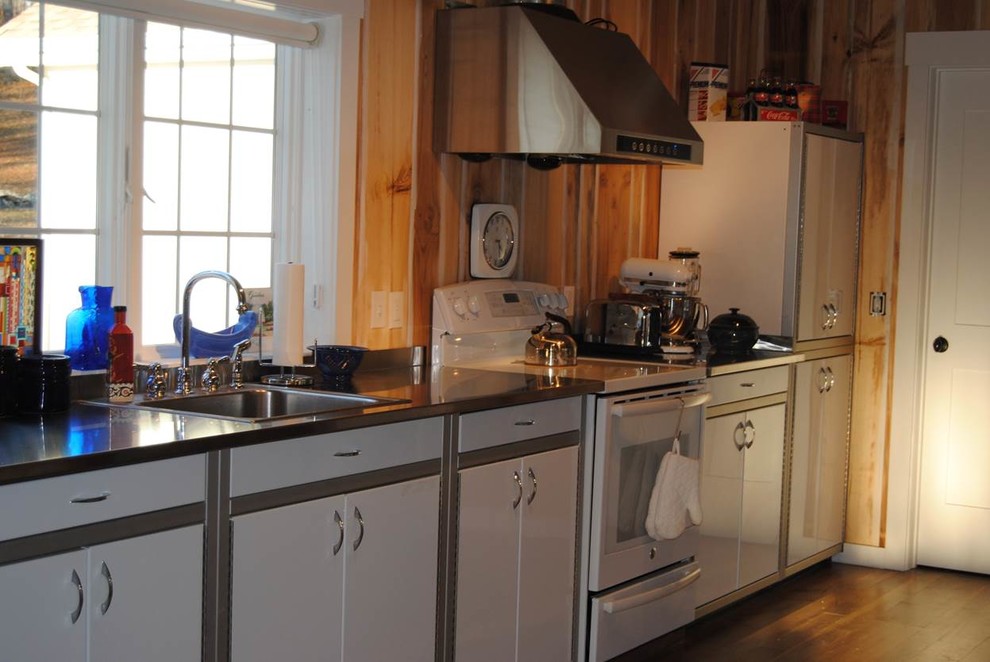 Example of a mountain style kitchen design in Boston