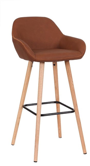 Vintage Midcentury Bar Stool, Brown