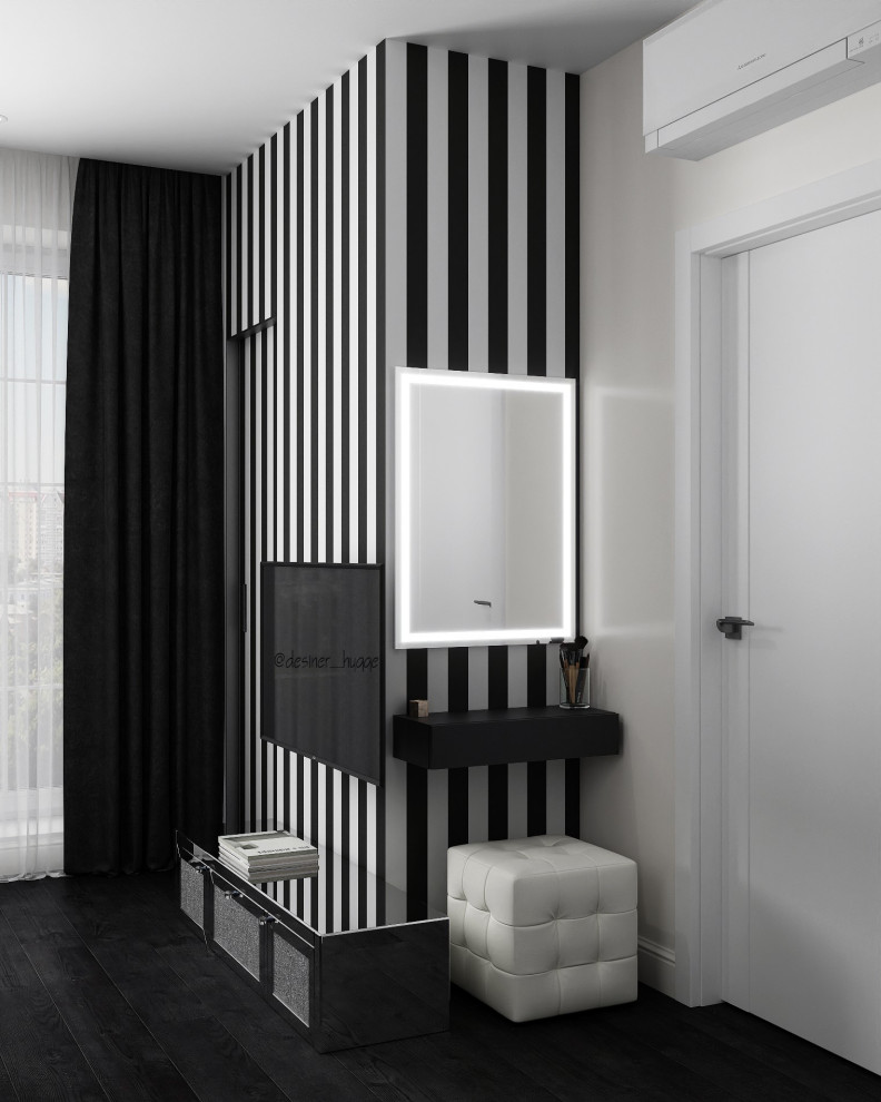 Черно-белая мастер-спальня