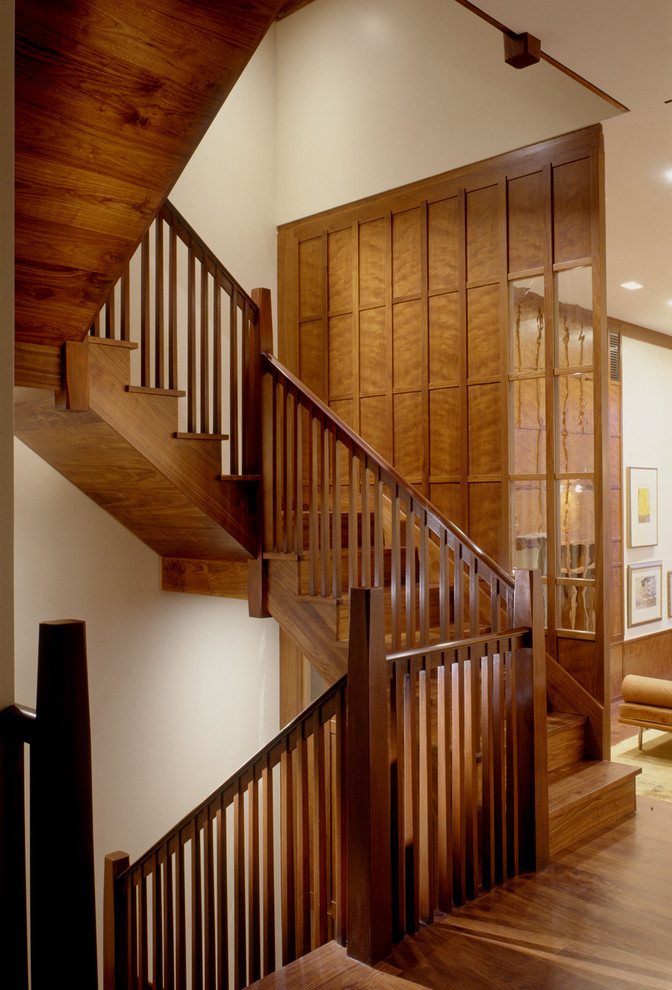 Design ideas for a traditional wood staircase in New York.