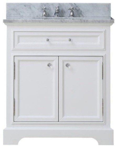 Derby White Bathroom Vanity Transitional Vanities And Sink Consoles By Water Creation Houzz - Home Decorators Collection Aberdeen 24