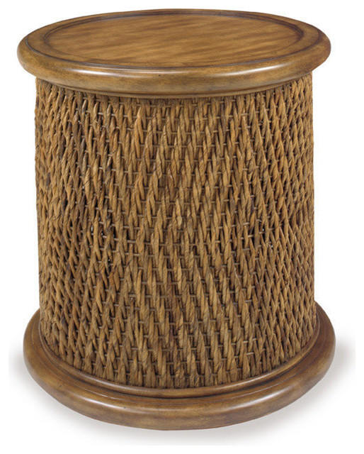 Turk Round Woven Drum Table Tropical Side Tables And End By Progressive Furniture Houzz Turk Round Woven Drum Table Tropical, Round Drum End Table