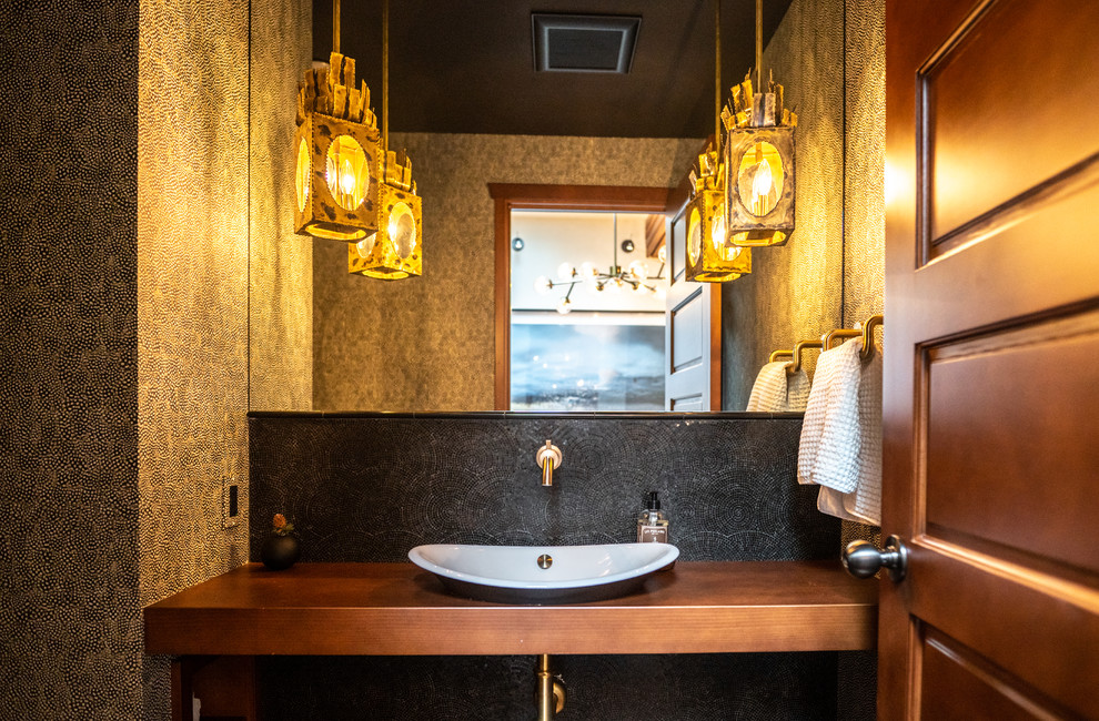 Design ideas for a midcentury powder room in Seattle.