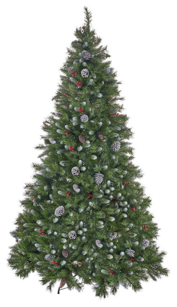 7.5' Mixed Spruce Artificial Christmas Tree, Pre-Lit Multi-Colored