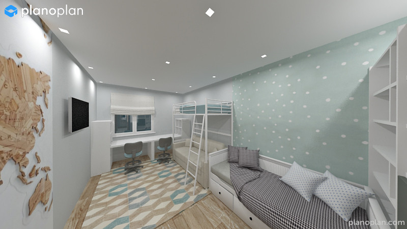 3х-комнатная квартира для семьи с 4мя детьми в скандинавском стиле