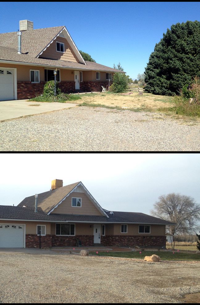 This is an example of a mid-sized transitional partial sun landscaping for summer.