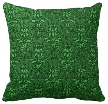 Elegant Ornate Formal Emerald Green Throw Pillow