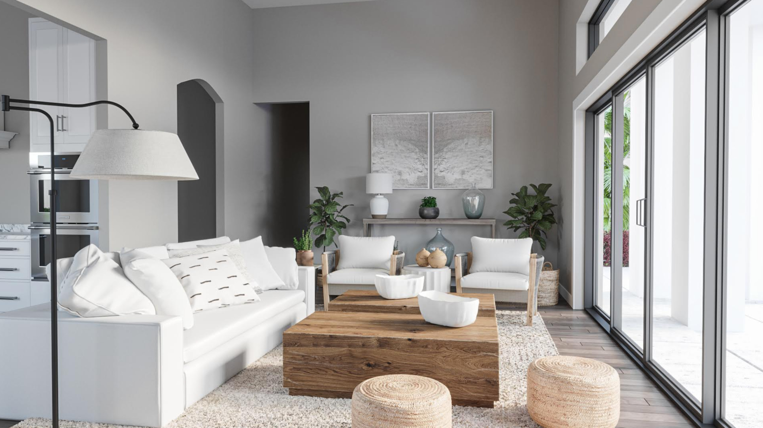 Contemporary and modern design with coastal modern influence.