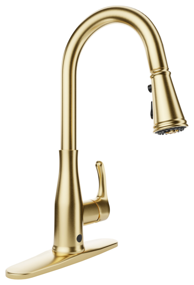 Touchless PullDown Faucet With Fan Sprayer, Stainless Steel