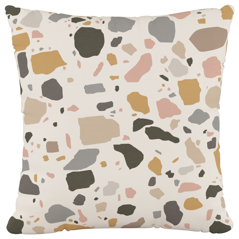 18" Decorative Pillow, Terrazzo Mustard