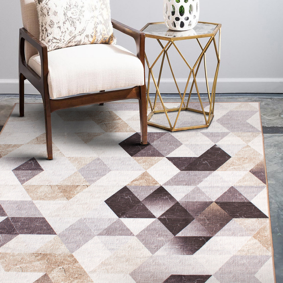 My Magic Carpet Lattice Geometric Neutral Rug
