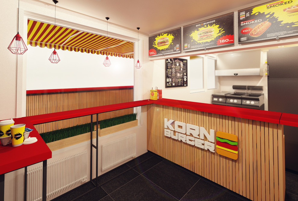 Дизайн-проект ларека с фастфудом Korn Burger