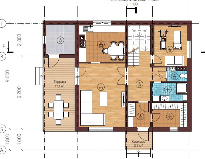 План 1-го этажа