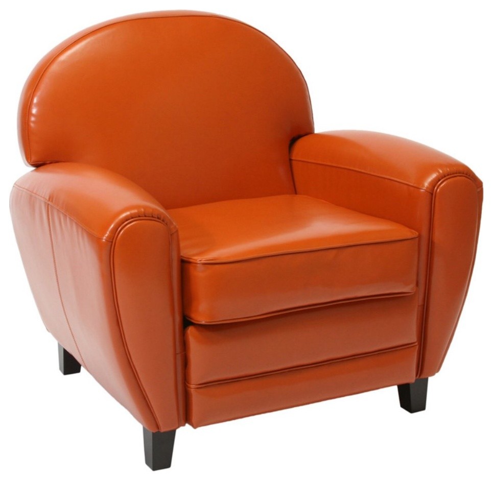 Burnt Orange Leather Cigar Chair