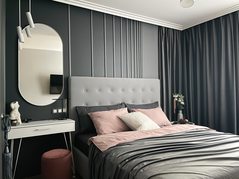 Реализация спальни в проекте трехкомнатной квартиры г. Люберцы ул. Юности