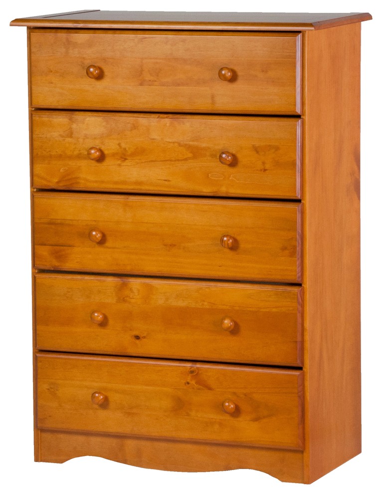 100 Solid Wood 5Drawer Chest Transitional Dressers