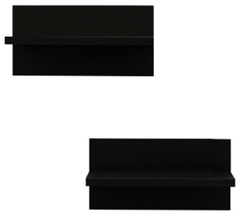 Sereni T Floating Shelves From Nexera Black Melamine Set Of 2