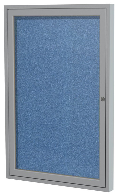 Ghent's Vinyl 36" x 30" 1 Door Enclosed Bulletin Board in Ocean Blue