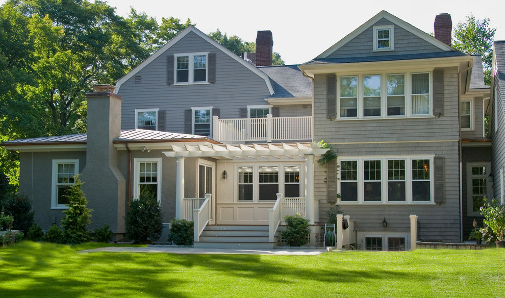 Photo of a traditional grey exterior in Boston.