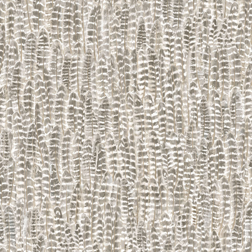 Identity Light Brown Feathers Wallpaper - Contemporary - Wallpaper - by