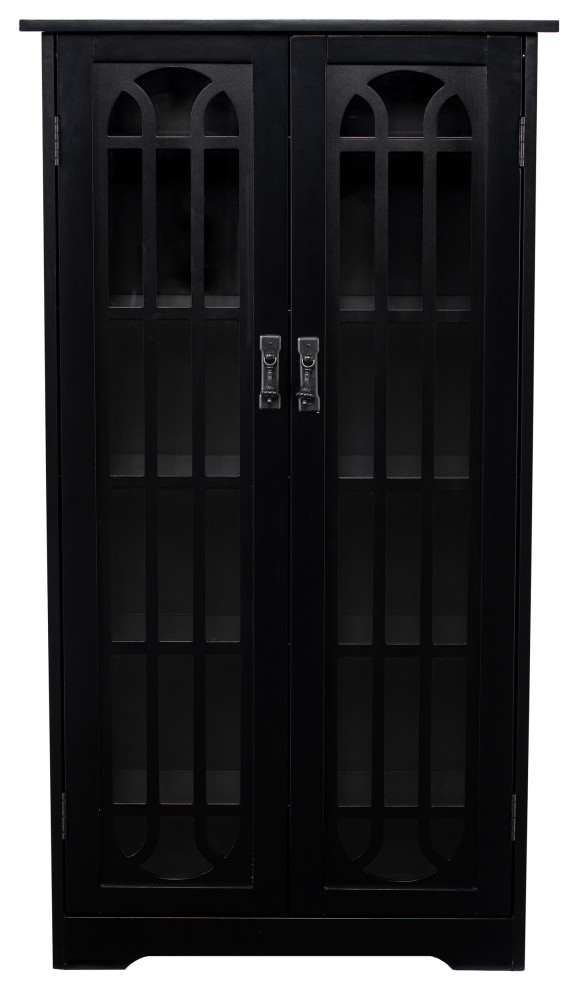 Bollington Pane Media Black Transitional Media by HedgeApple Houzz