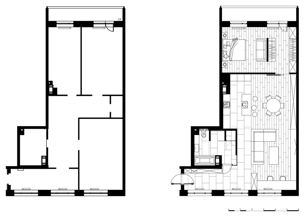 Частная квартира с лаконичным интерьером.