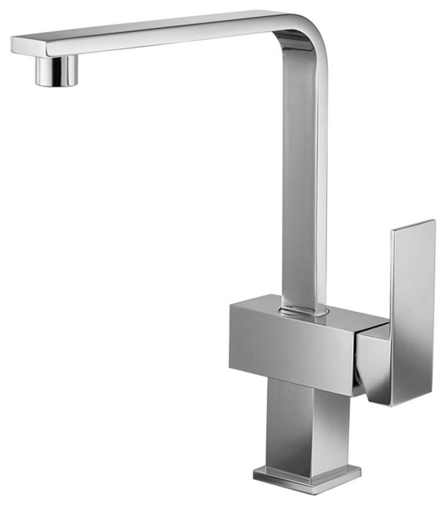 Moderne Ribbon Spout Chrome Single Handle Kitchen Faucet Single Hole