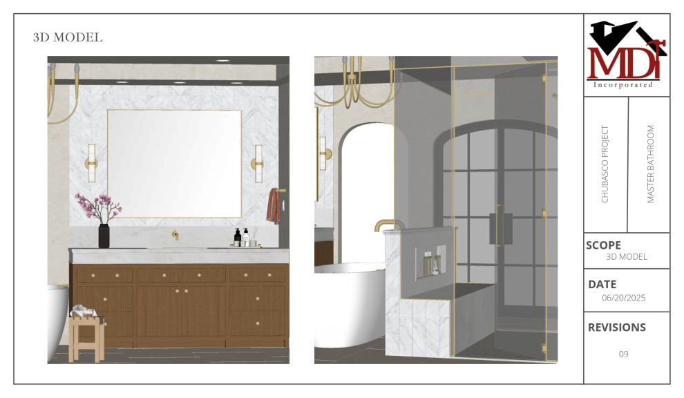 A Marble-Clad Spa Bath with Pinky’s Arched Steel Door