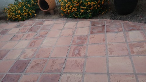 What Kind Of Paint Epoxy To Use On Outdoor Saltillo Mexican Tile I Have A Patio Full Of 25 Year Old Saltillo Tile That Has Been Exposed To The Elements Spills Etc And It Shows Photo Is Attached