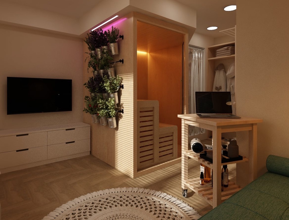 Сауна и комната отдыха в загородном доме